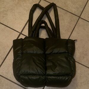 Amazon Dark Green Puffer Tote Bag